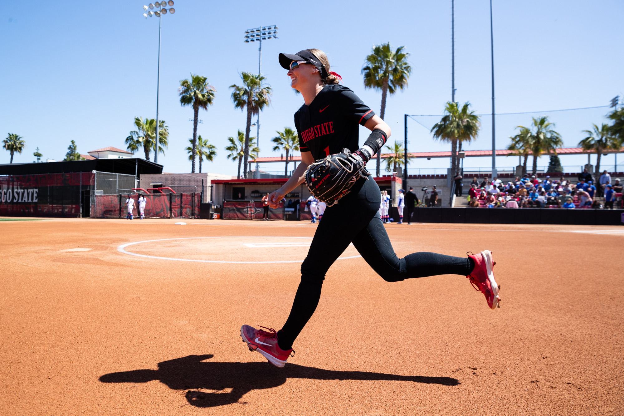 07 April 2024: San Diego State softball closes out a weekend series against Boise State with a 6-2 loss Sunday afternoon at Aztec Stadium.(Credit: Derrick Tuskan/San Diego State)