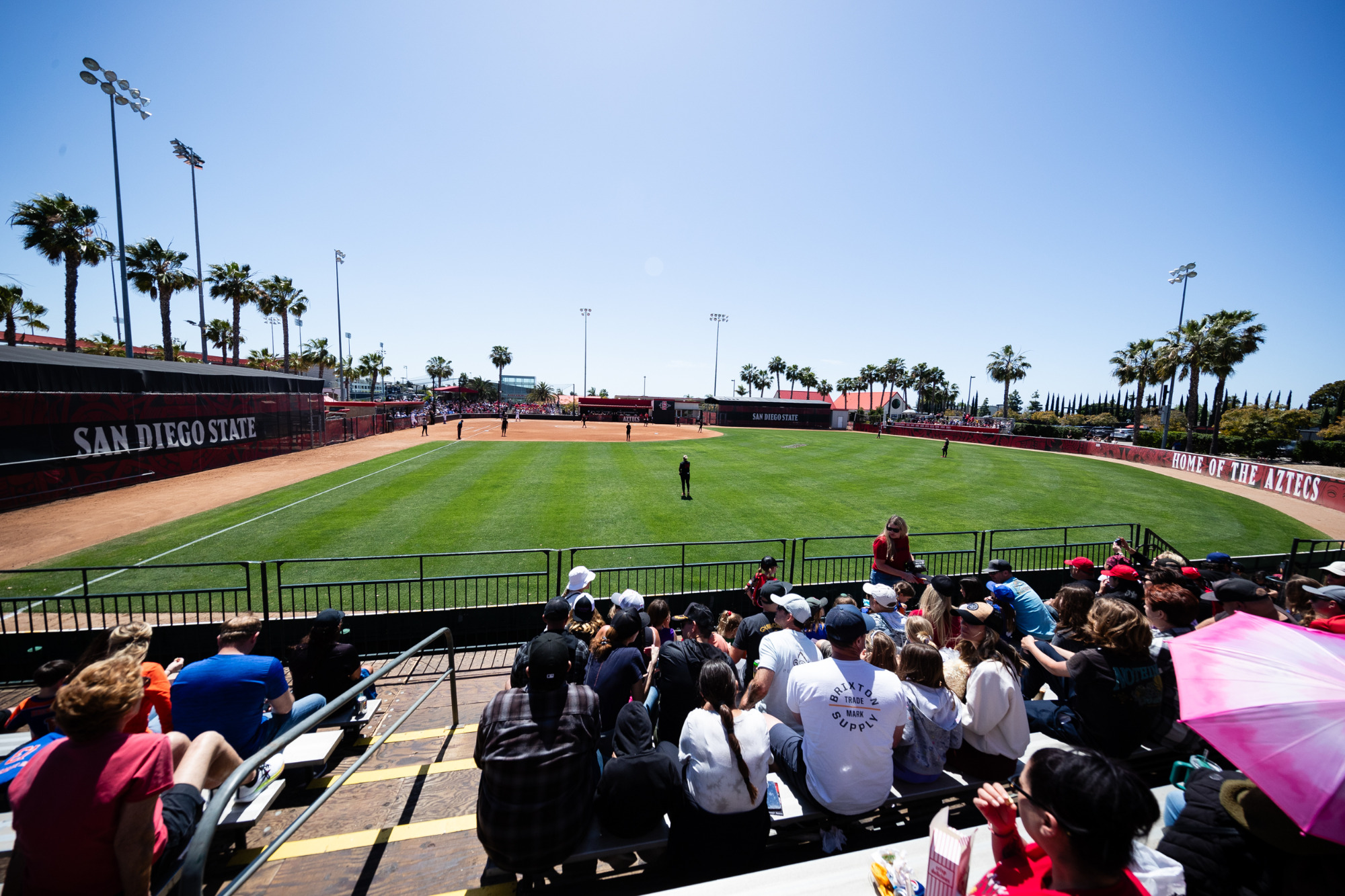 07 April 2024: San Diego State softball closes out a weekend series against Boise State with a 6-2 loss Sunday afternoon at Aztec Stadium.(Credit: Derrick Tuskan/San Diego State)