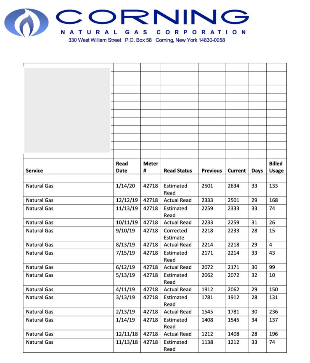 How to Request Corning Natural Gas