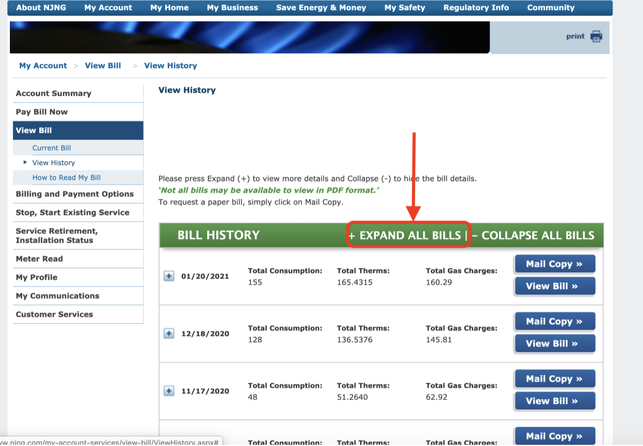 NJ Natural Gas Usage Self-Collection Instructions 3