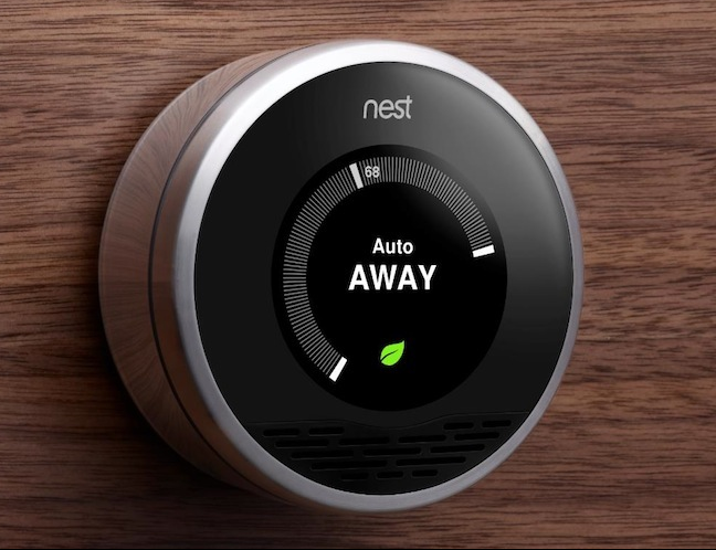 Nest smart thermostat in away setting
