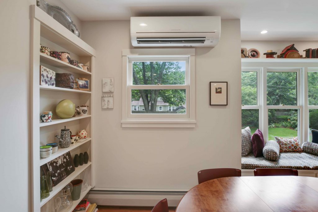 AC replacement: mini split indoor wall unit above a window