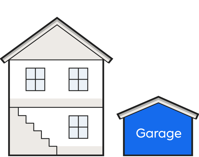 illustration of detached garage