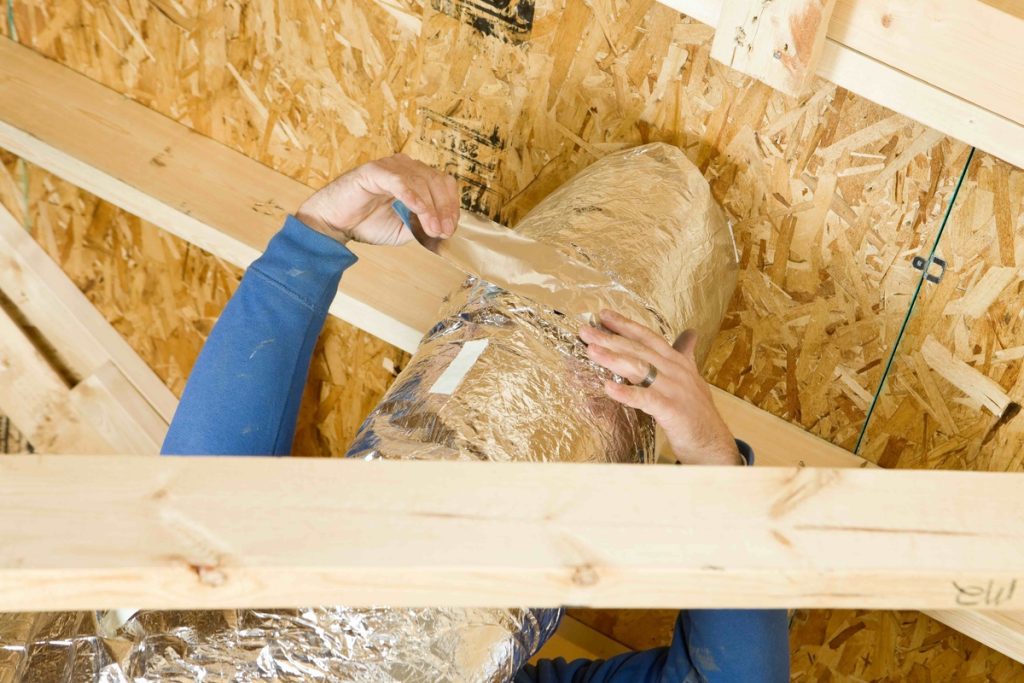 Proper home ventilation being installed for a comfortable house.