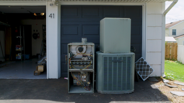 An older furnace that needs repair