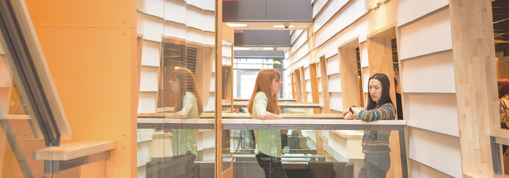 Students at the corridor of Frami Campus.