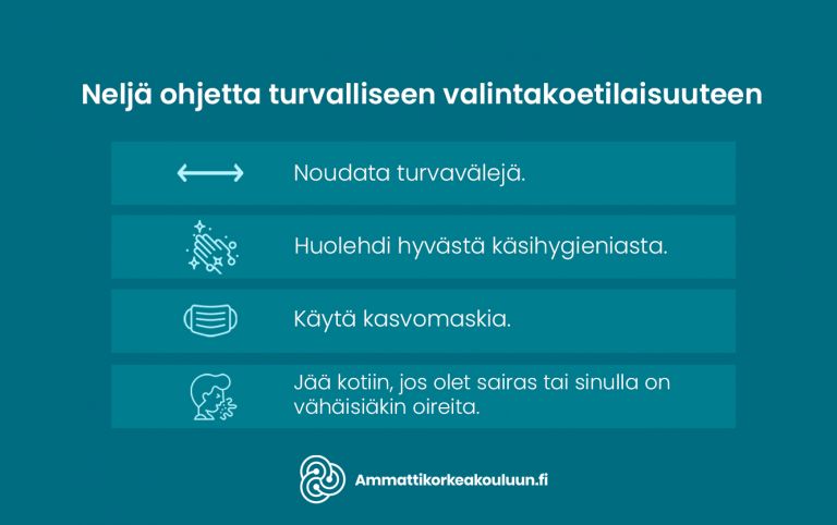 Neljä ohjetta turvalliseen valintakoetilaisuuteen