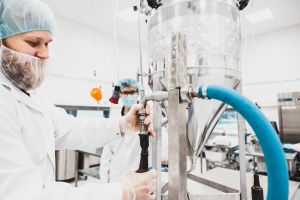 A student uses a biotechnology and food laboratory device.