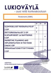 Lukioväylän opetussuunnitelma kuvamuodossa.