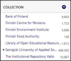 The collections that are included to SeAMK-Finna basic search.