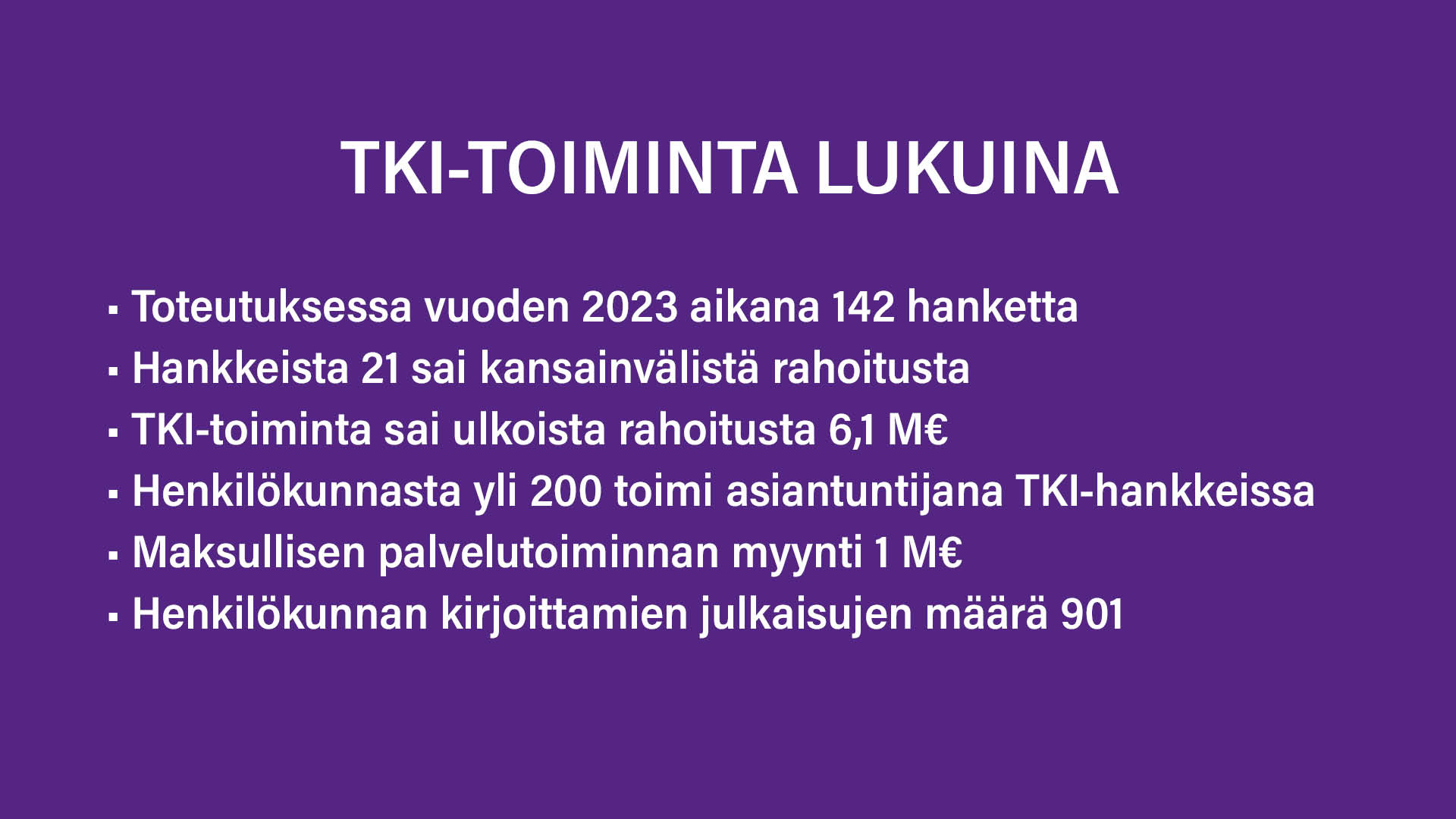 Tutkimus- ja kehittämistoiminnan avainlukuja 2023.