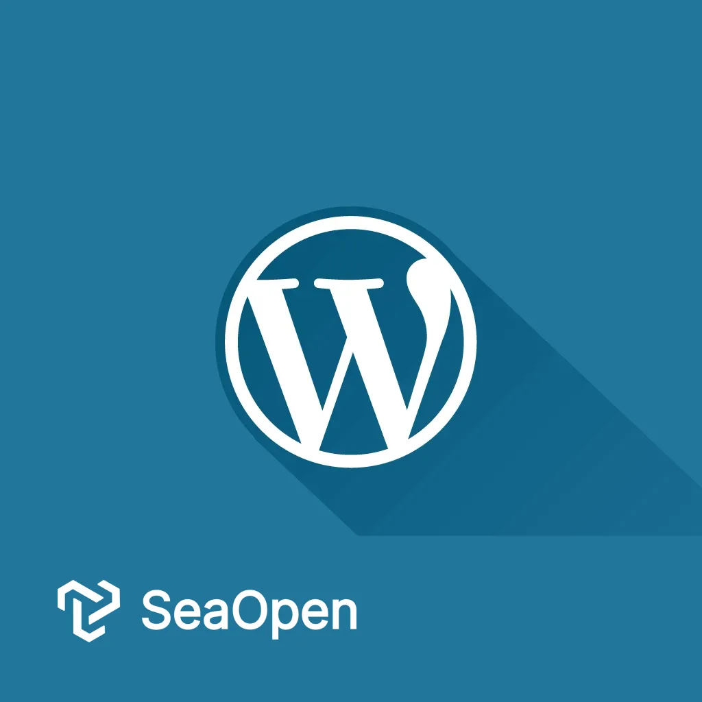 WordPress logo with seaopen logo combination