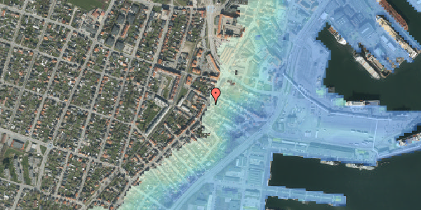 Stomflod og havvand på Søndergade 31, 9900 Frederikshavn
