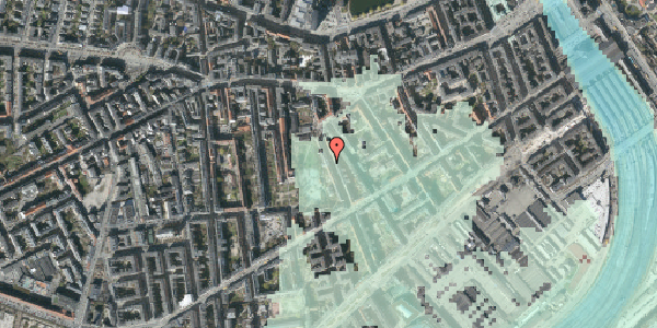 Stomflod og havvand på Absalonsgade 20, kl. tv, 1658 København V