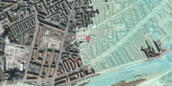 Stomflod og havvand på Flensborggade 28, kl. tv, 1669 København V