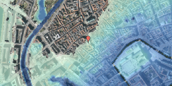Stomflod og havvand på Frederiksberggade 3A, kl. , 1459 København K