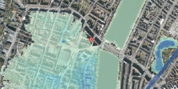 Stomflod og havvand på Herman Triers Plads 1, 2. 4, 1631 København V