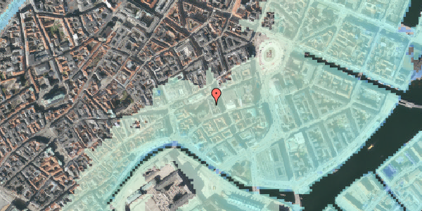 Stomflod og havvand på Nikolaj Plads 7, kl. , 1067 København K