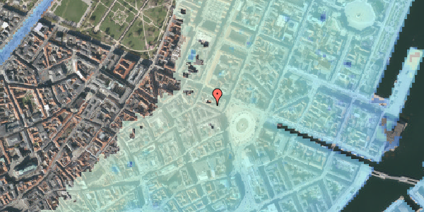 Stomflod og havvand på Ny Adelgade 4, kl. , 1104 København K