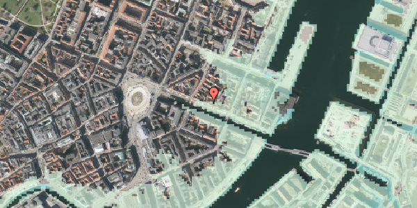 Stomflod og havvand på Nyhavn 33, kl. 3, 1051 København K