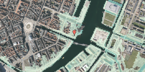 Stomflod og havvand på Nyhavn 71, 1051 København K