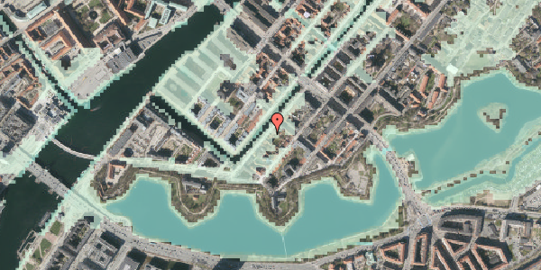 Stomflod og havvand på Overgaden Oven Vandet 26, kl. , 1415 København K