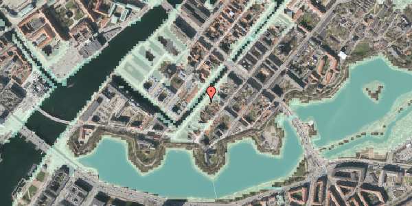 Stomflod og havvand på Overgaden Oven Vandet 28, 2. , 1415 København K
