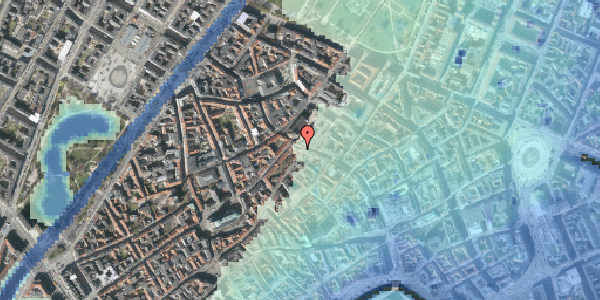 Stomflod og havvand på Skindergade 2, 4. tv, 1159 København K