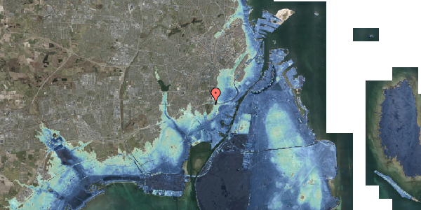 Stomflod og havvand på Vestre Kirkegårds Allé 36, 2450 København SV