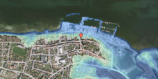Stomflod og havvand på Havnegade 1B, 4850 Stubbekøbing
