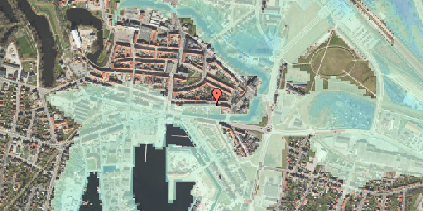Stomflod og havvand på Østervoldgade 60, 5800 Nyborg