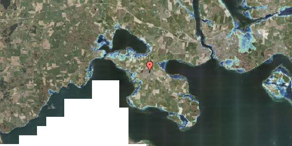 Stomflod og havvand på Vesterbakke 13, 6310 Broager