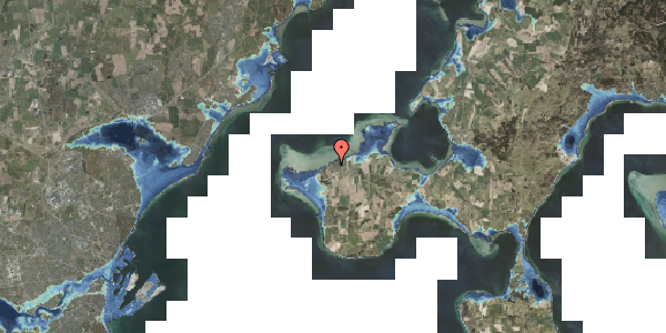 Stomflod og havvand på Klithøj 19, 8420 Knebel