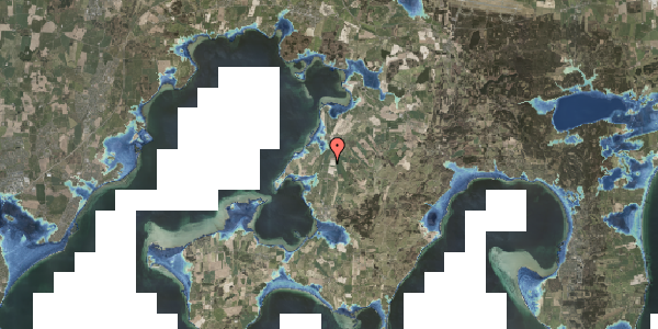 Stomflod og havvand på Møllebakken 14, 8420 Knebel