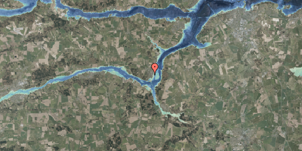 Stomflod og havvand på Vestergade 14, 8870 Langå