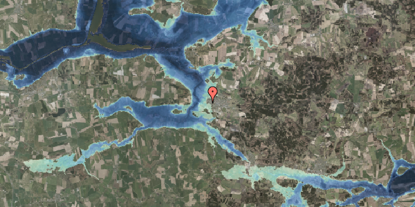 Stomflod og havvand på Linde Alle 46, 8963 Auning