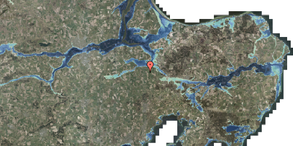 Stomflod og havvand på Oustrupvej 12, 8963 Auning