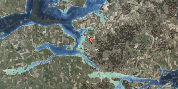 Stomflod og havvand på Skovdalsvej 3, 8963 Auning