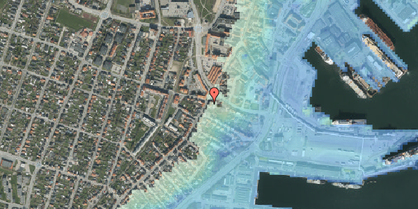 Stomflod og havvand på Søndergade 21A, 9900 Frederikshavn