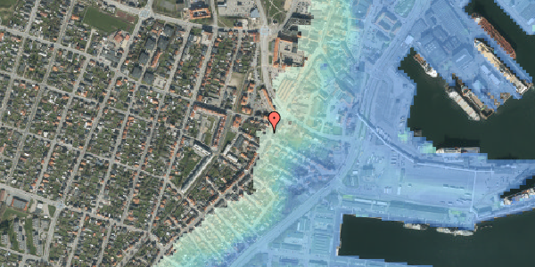 Stomflod og havvand på Søndergade 30A, 9900 Frederikshavn