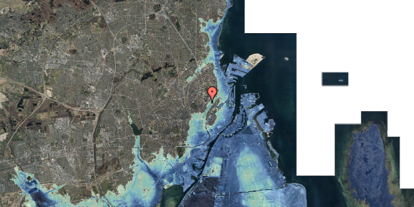 Stomflod og havvand på Blegdamsvej 28A, 2200 København N