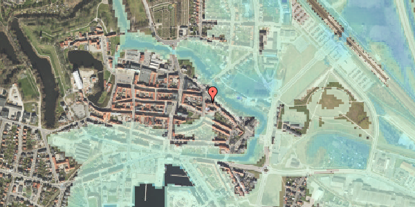 Stomflod og havvand på Nørrevoldgade 58, 5800 Nyborg