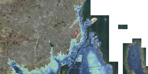Stomflod og havvand på Nørrebrogade 55C, 2200 København N