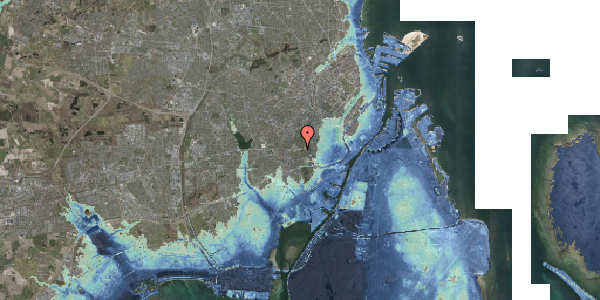 Stomflod og havvand på Roskildevej 28, 2000 Frederiksberg