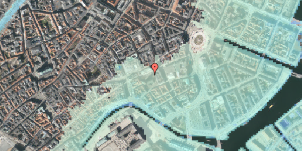 Stomflod og havvand på Nikolaj Plads 10B, 1067 København K