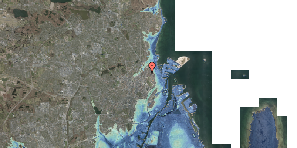 Stomflod og havvand på Tåsingegade 43, 2100 København Ø
