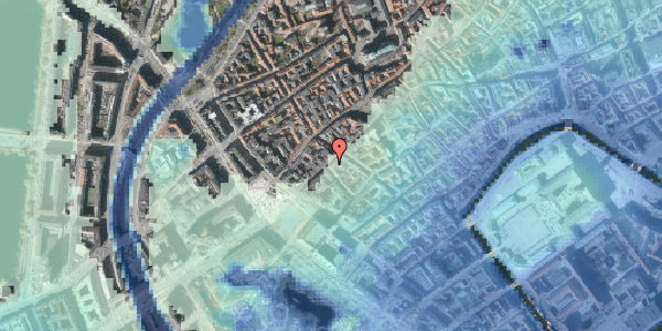 Stomflod og havvand på Frederiksberggade 21, kl. 5, 1459 København K