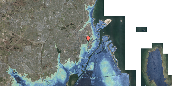 Stomflod og havvand på Baggesensgade 16, 2200 København N