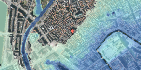 Stomflod og havvand på Frederiksberggade 16, 1459 København K