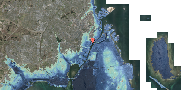 Stomflod og havvand på Arni Magnussons Gade 4, 1577 København V